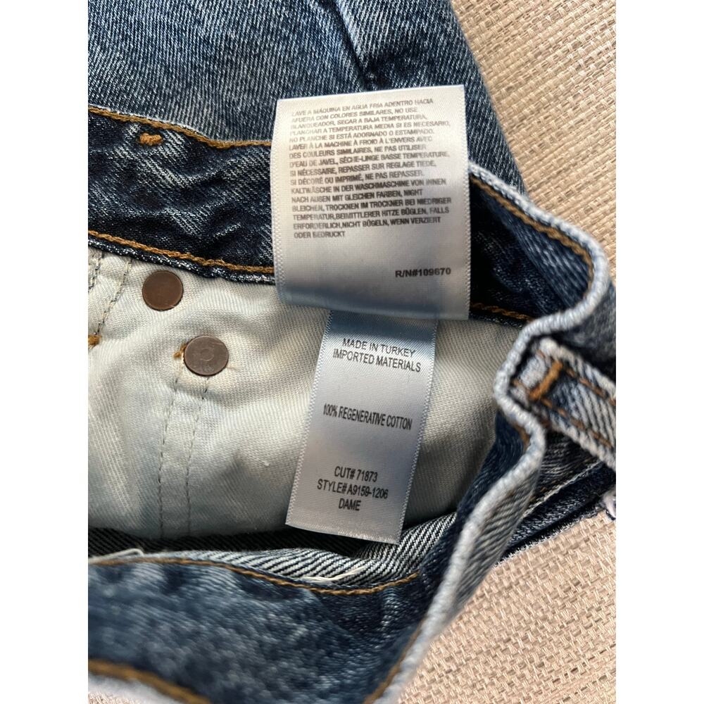 AGOLDE Dame High Rise Wide Leg Size 26 Control Jeans Cuffed Rigid Denim - Picture 6 of 8